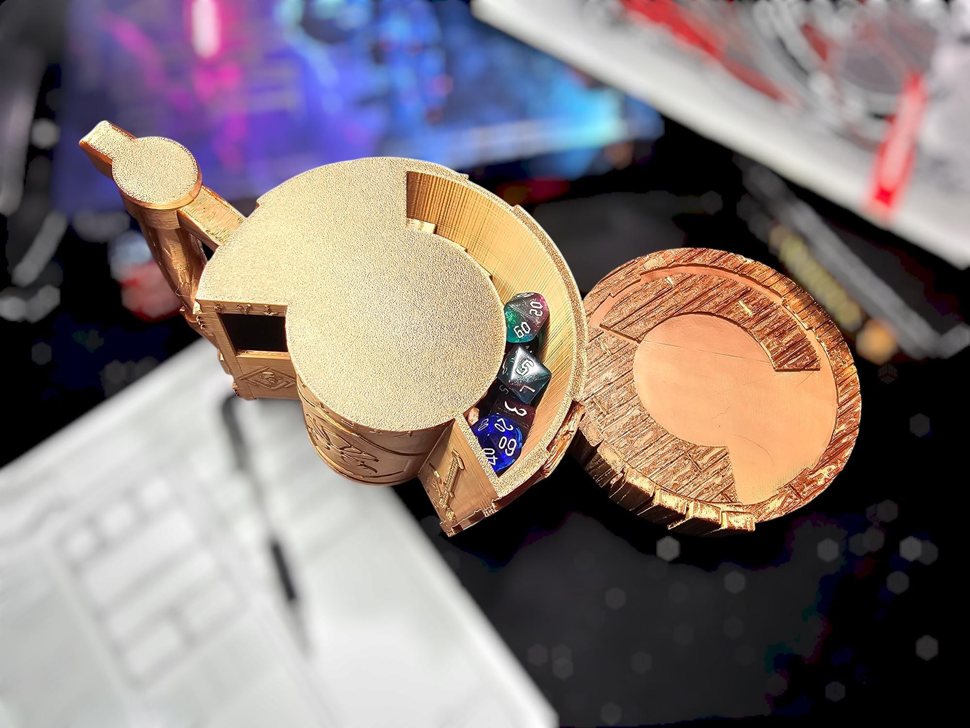 Dwarven Sip N' Roll - Dice Tower & Can Cozy Combo!