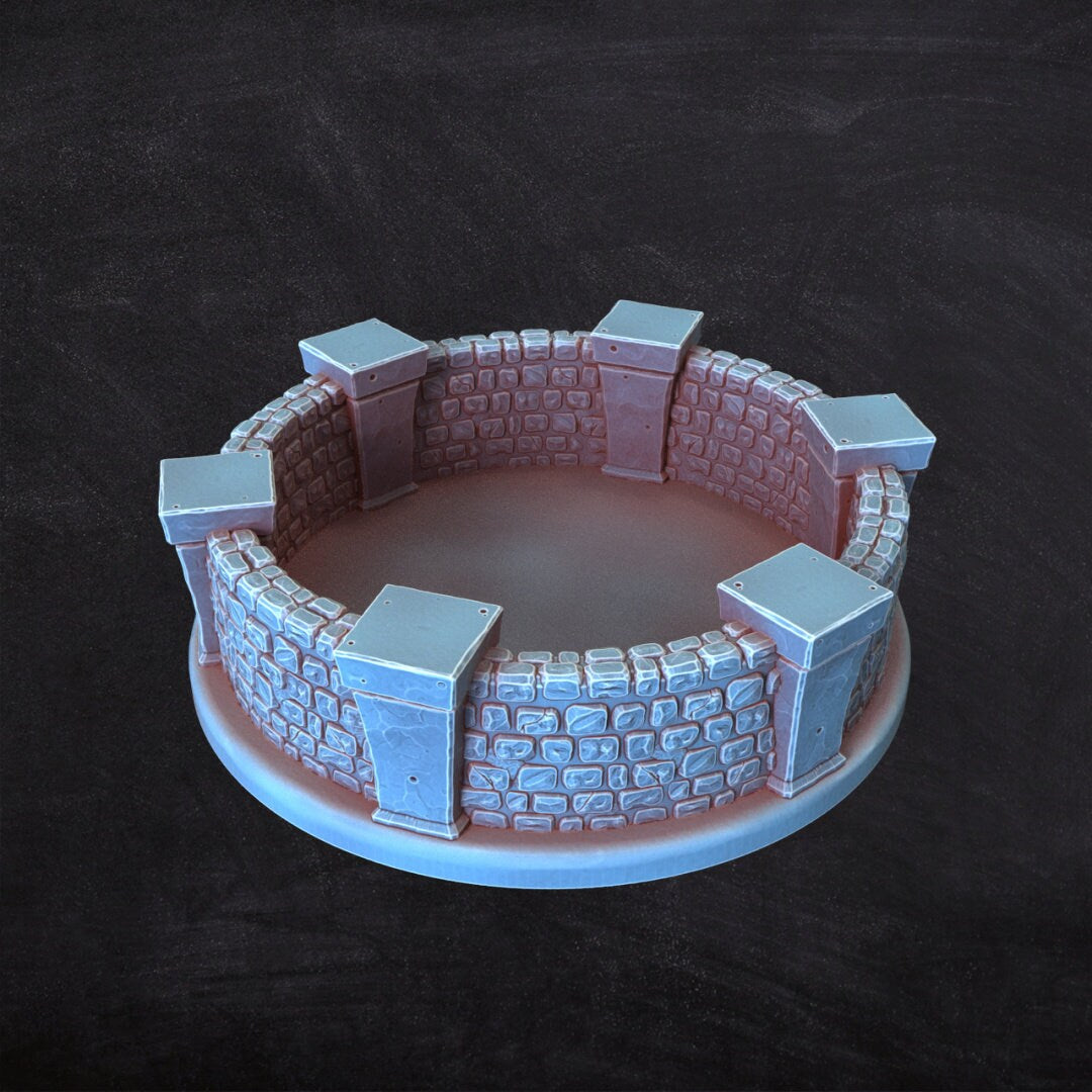 Stone Wall with Pillars Dice Tray