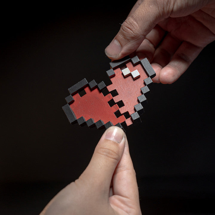 8-bit heart keychain