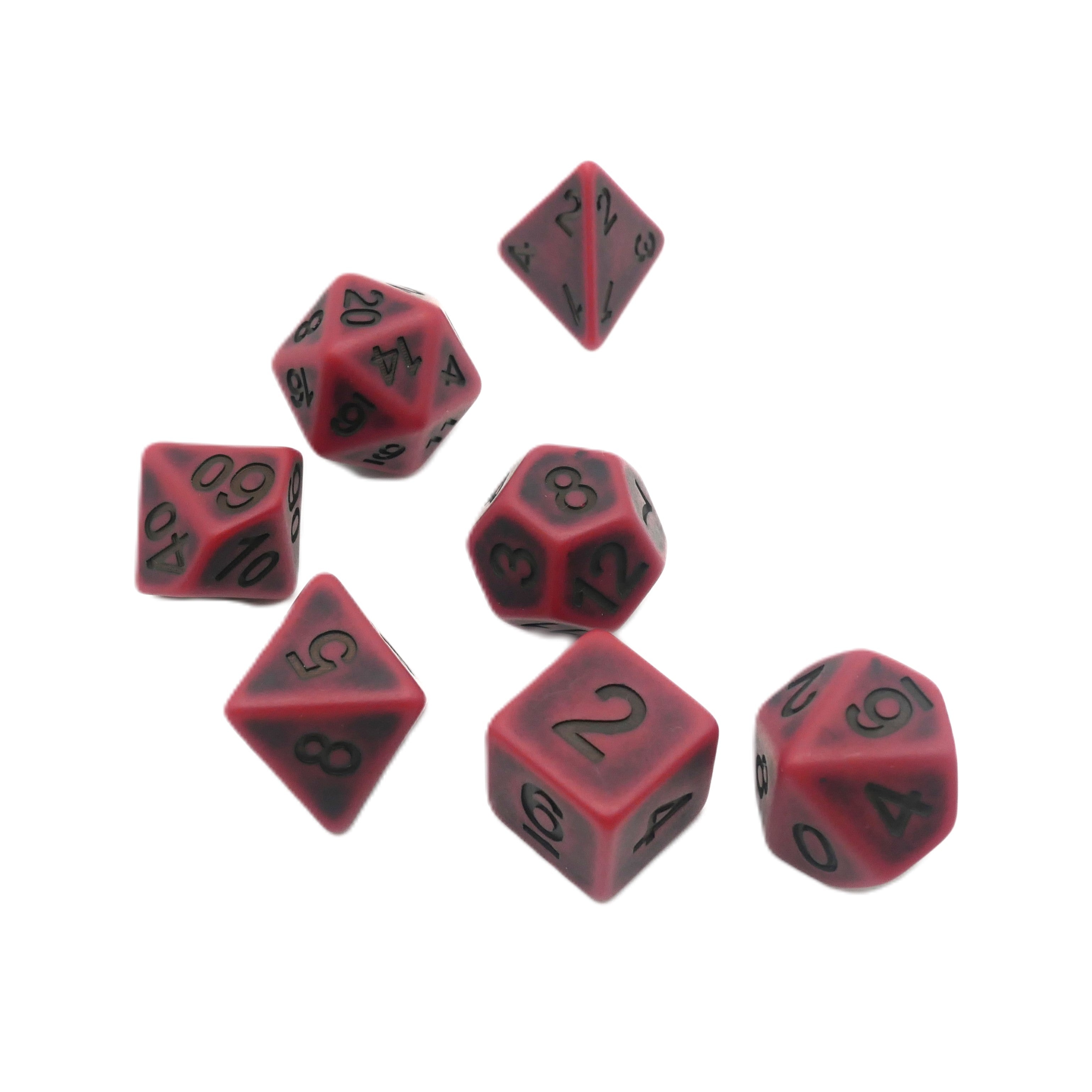 Ancient Blood - 7 Piece DnD Dice Set | Resin RPG Gaming Dice