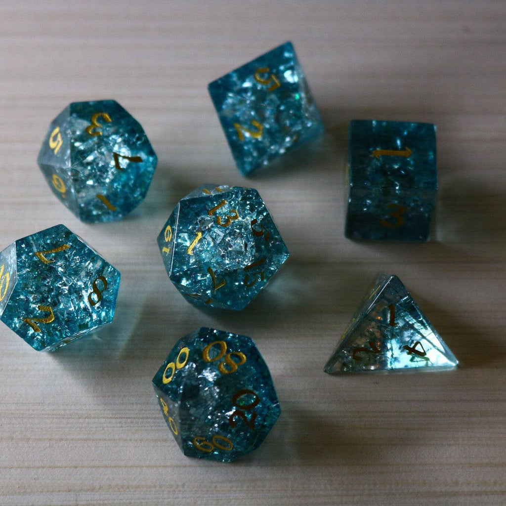 Blue Ocean Forge Fire Glass DND Dice Set