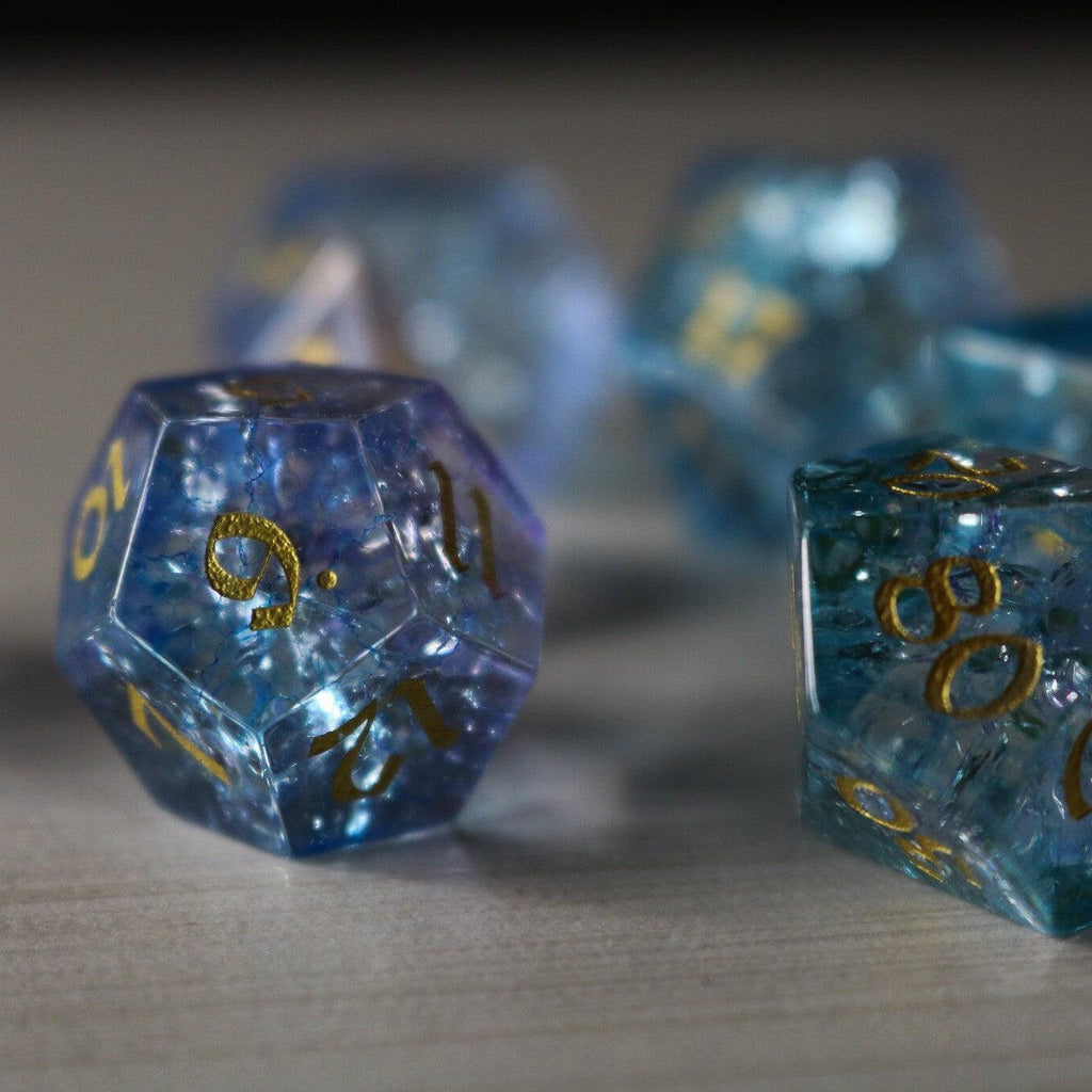 Blue Wing Forge Fire Glass DND Dice Set