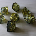Dark Sun (Green And Yellow) Forge Fire Glass DND Dice Set