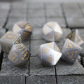 Dragon Shield Gray Cats Eye Gemstone DND Dice Set