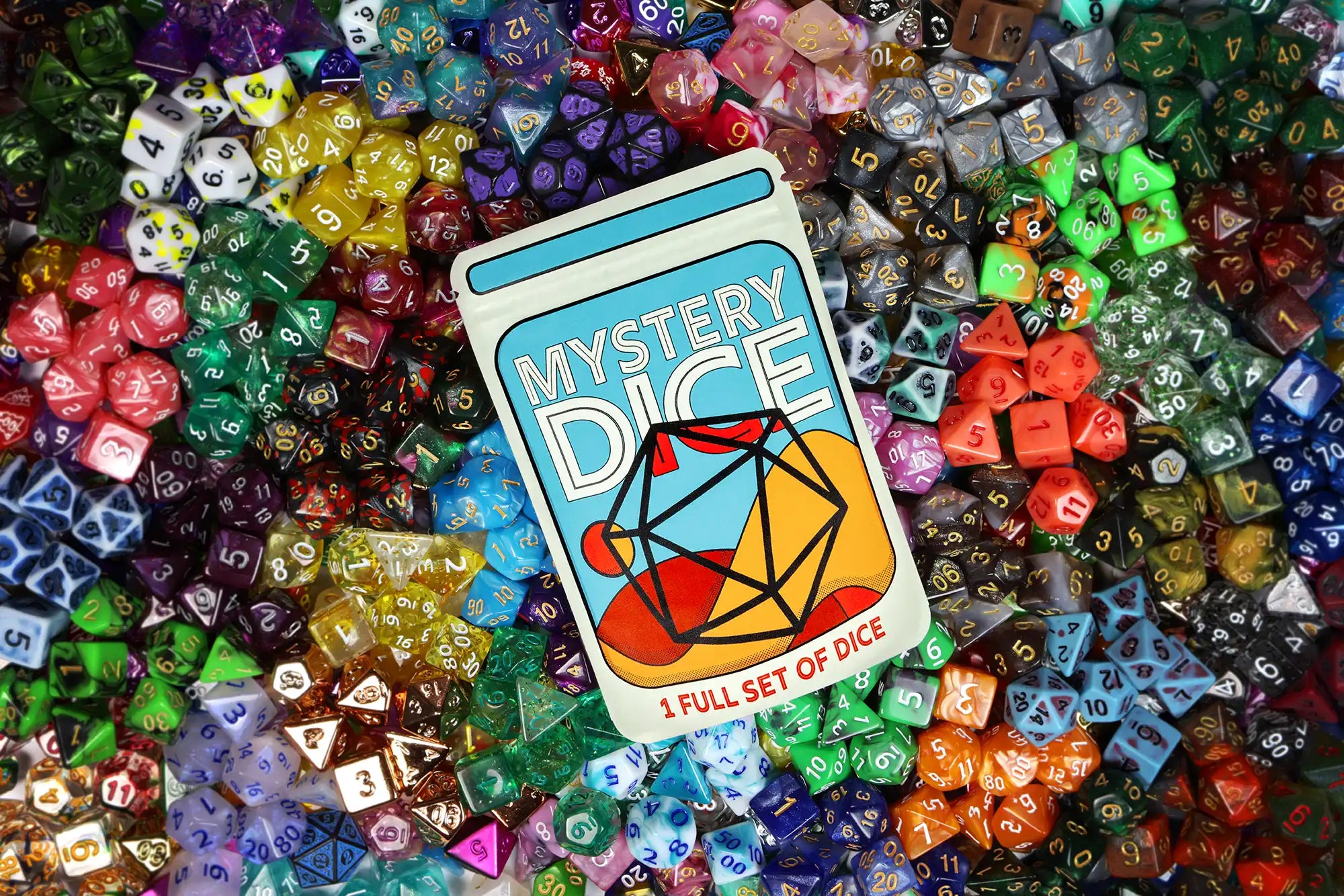 Mystery Dice 6 pack – 6 Dice Unique Sets in one cool bag, No Duplicates!