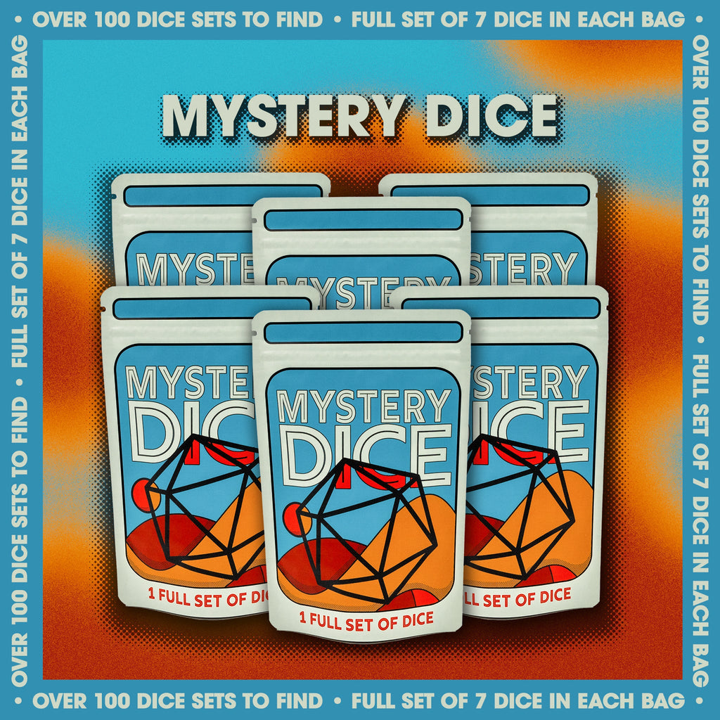 Mystery Dice 6 pack – 6 Dice Unique Sets in one cool bag, No Duplicates!