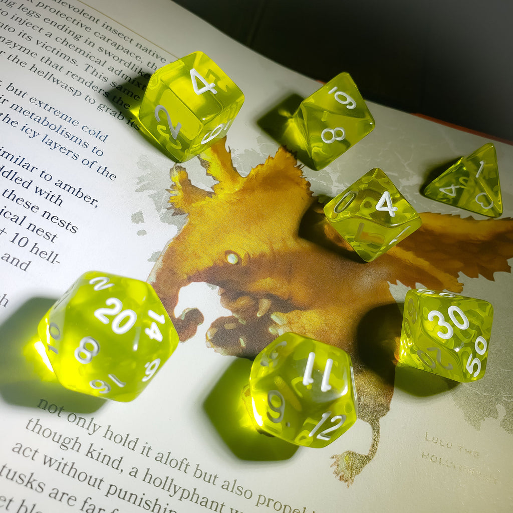 Boon of the Celestial - 7 Piece DnD Dice Set | Acrylic RPG Gaming Dice