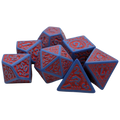 Magic Flame - Red Blue - 7 Piece DnD Dice Set | Acrylic RPG Gaming Dice