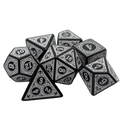 Magic Flame - White - 7 Piece DnD Dice Set | Acrylic RPG Gaming Dice