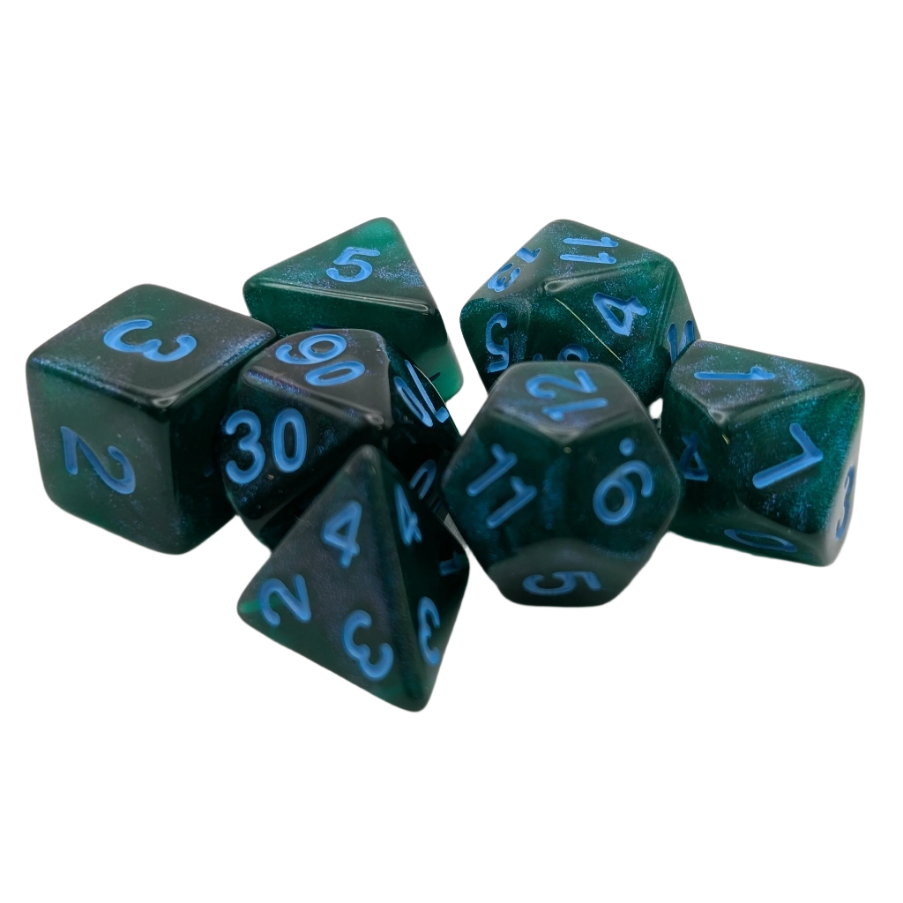 Lake Bottom - 7 Piece DnD Dice Set | Acrylic RPG Gaming Dice