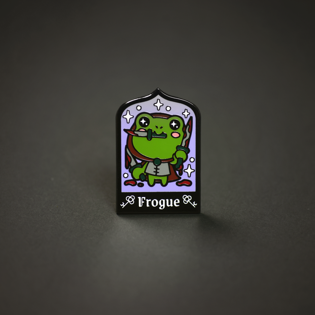 Pin: Frogue Enamel Pin for Fantasy RPG and Tabletop Gamers