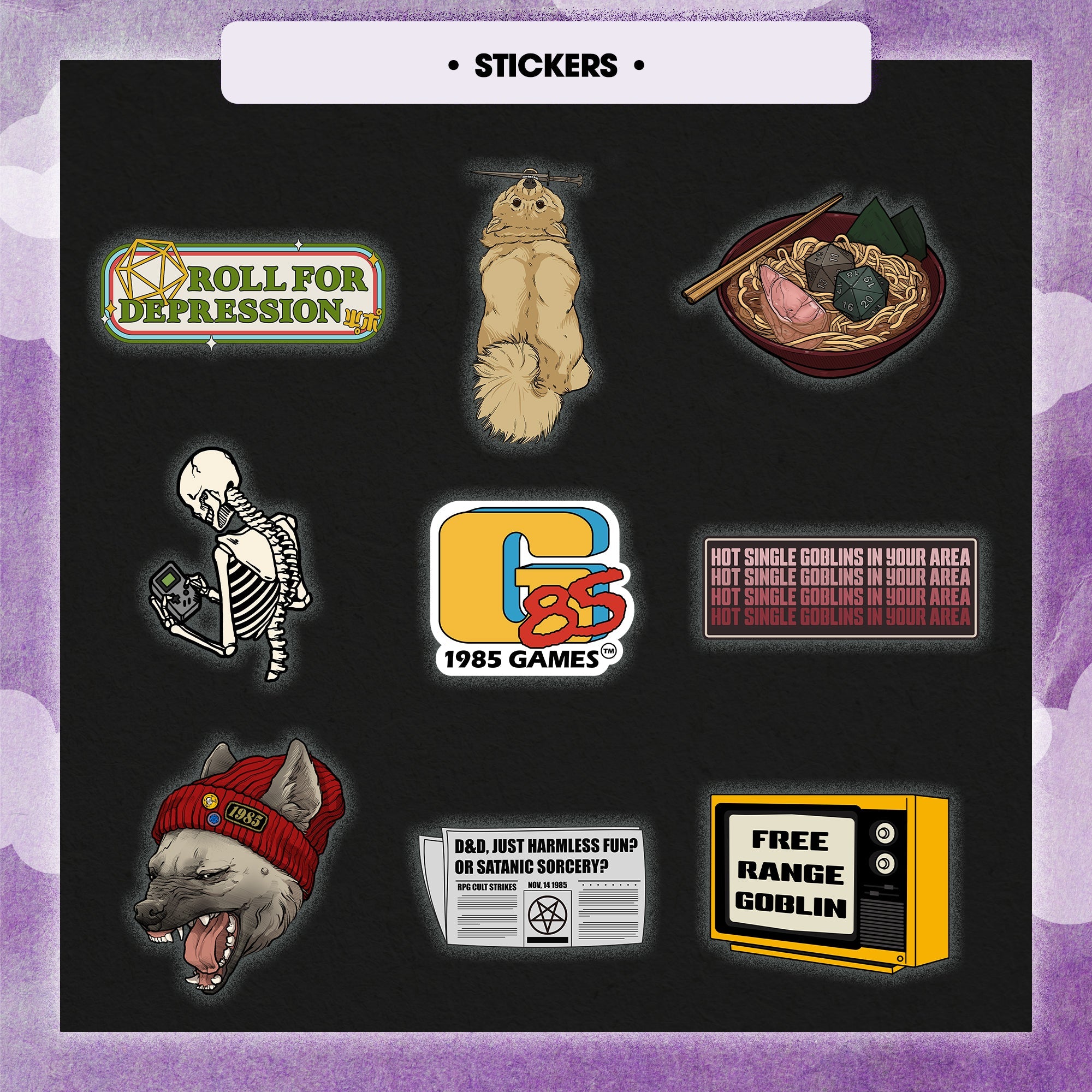 Premium DND Dice 6 Pack – 6 sets of unique dice stickers and pins! No Duplicates!