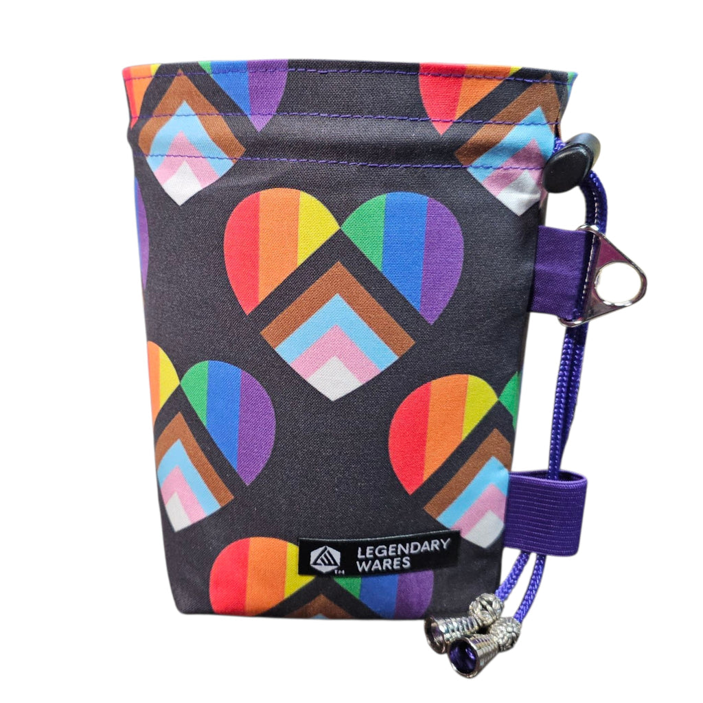 Progress Pride Heart Dice Bag