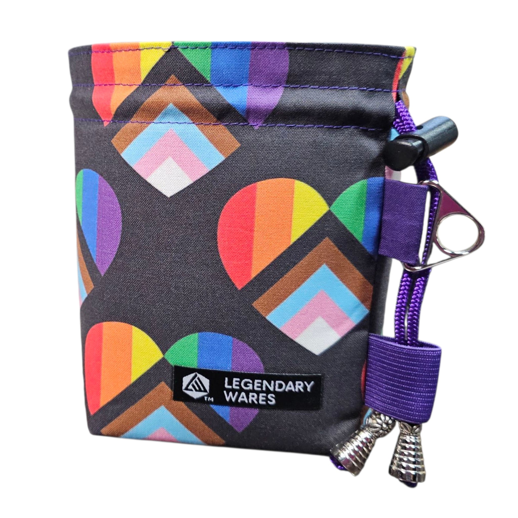 Progress Pride Heart Dice Bag