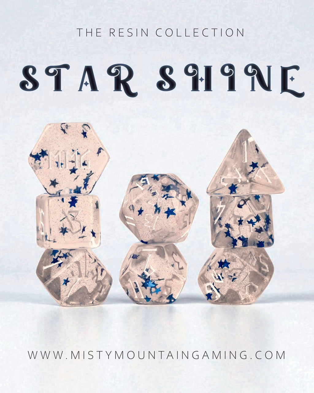 Star Shine Resin Dice Set