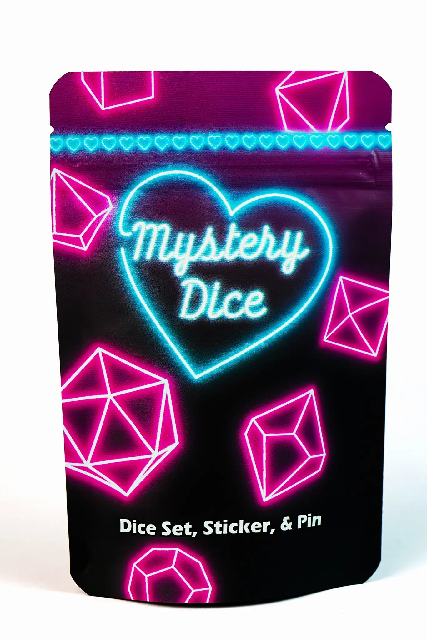 Sweetheart Mystery Dice – Hearts & Flowers dice, unique fun stickers and pins!