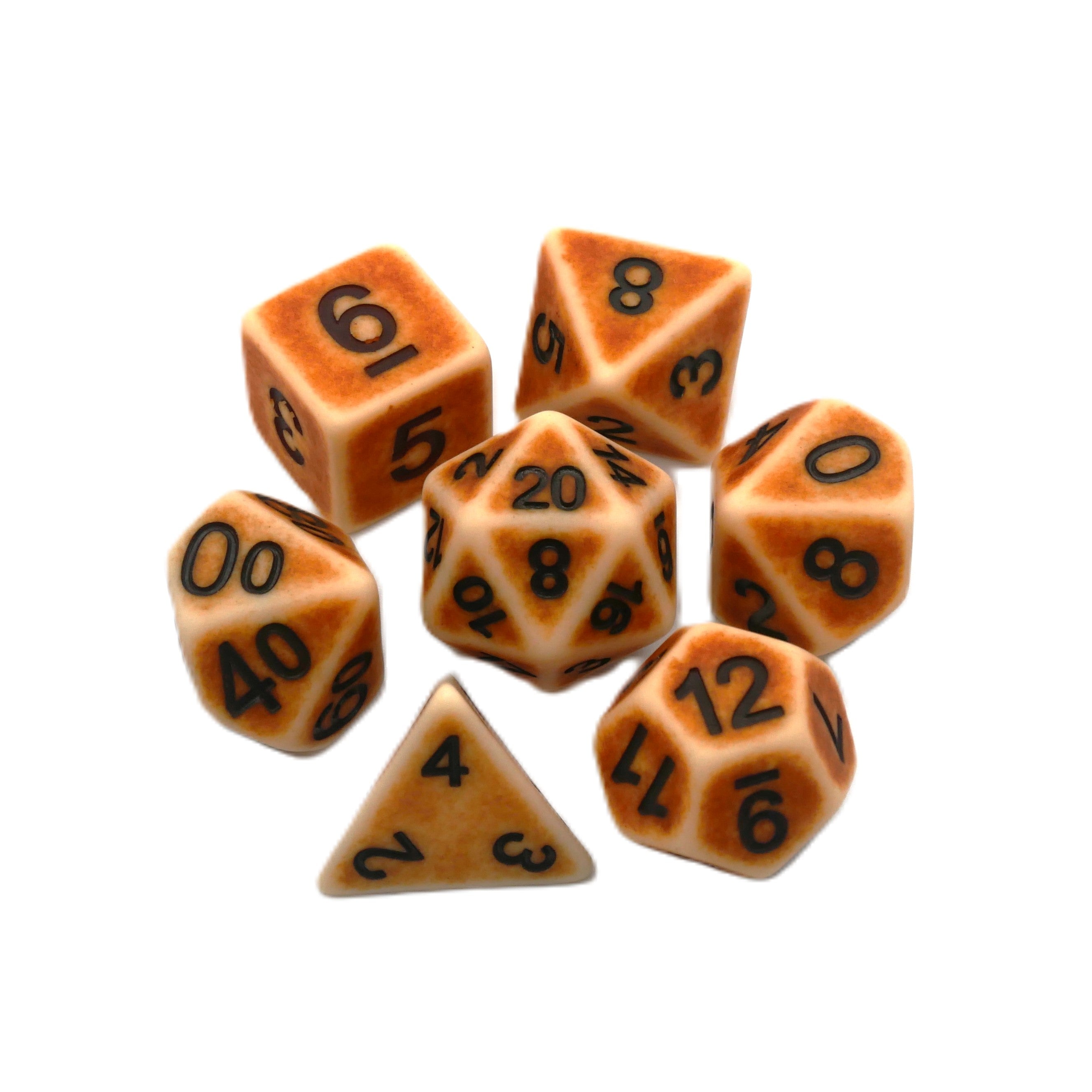 Ancient Bone - 7 Piece DnD Dice Set | Resin RPG Gaming Dice