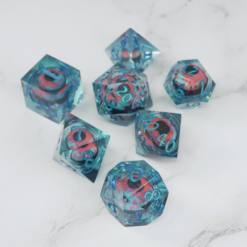 1d6 Moving Eye Sharp Edge DnD Dice | Acrylic RPG Gaming Dice