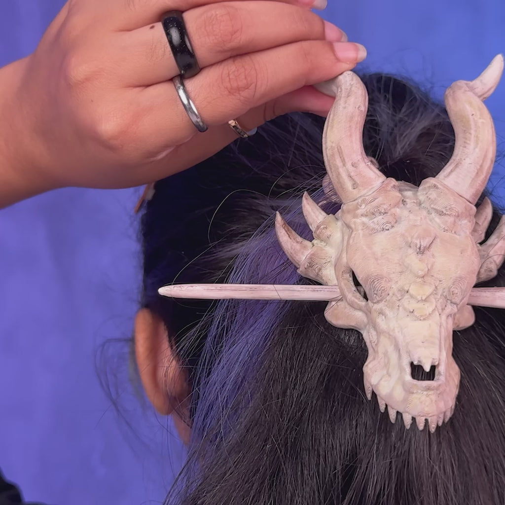 Dragon Skull Trophy Hair Pin – A Warrior’s Keepsake