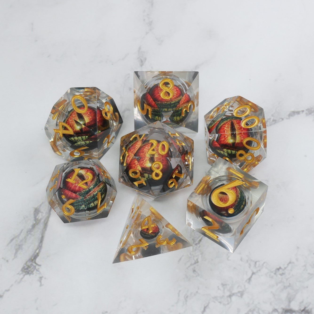 1d6 Moving Eye Sharp Edge DnD Dice | Acrylic RPG Gaming Dice